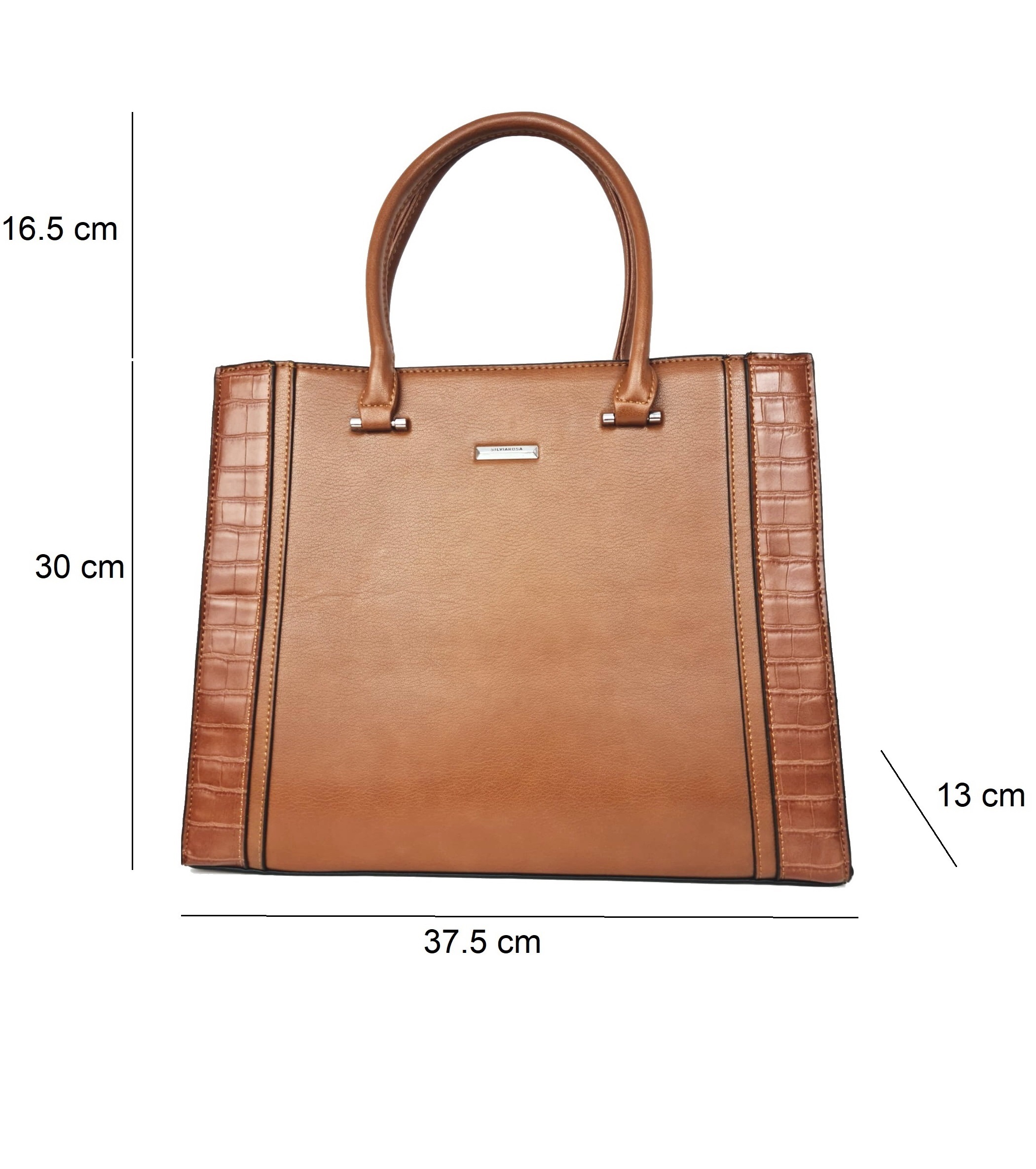Geantă office SR8096 din piele ecologică maro - imagine 4