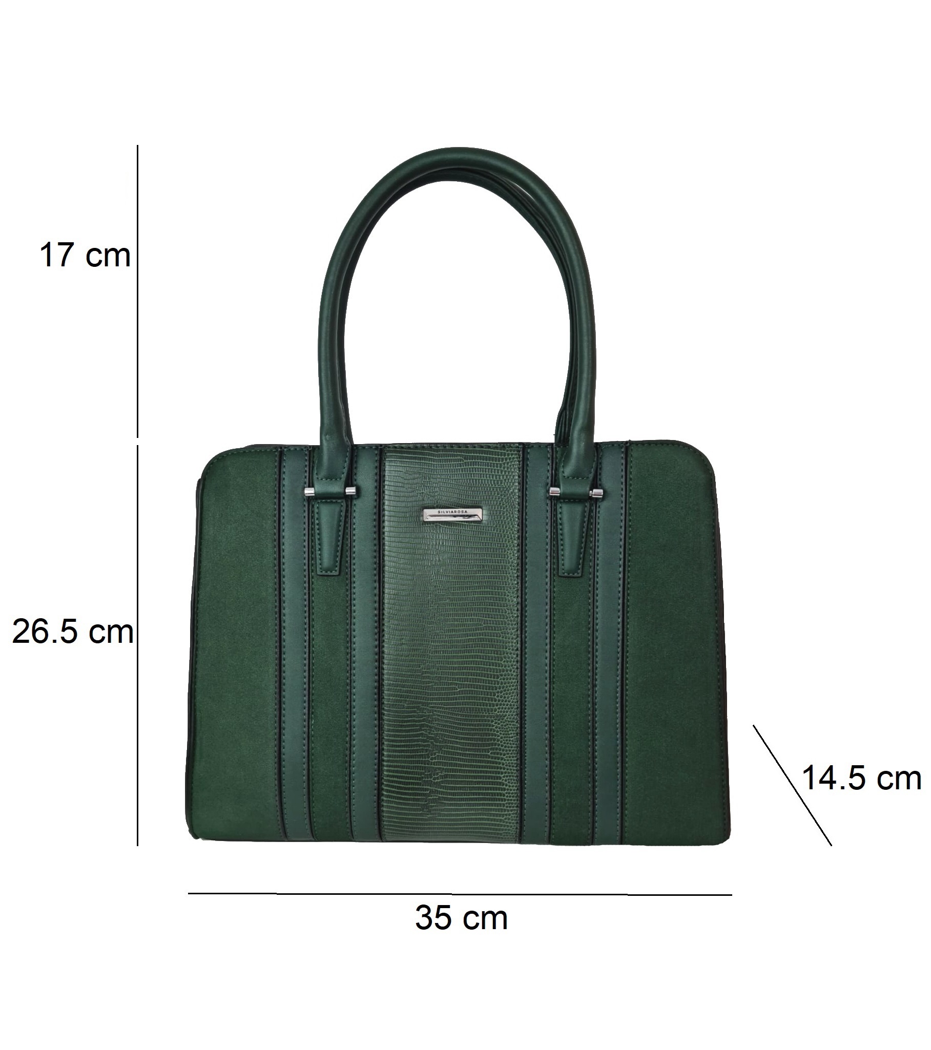 Geantă office SR8107 din piele ecologică verde - imagine 6