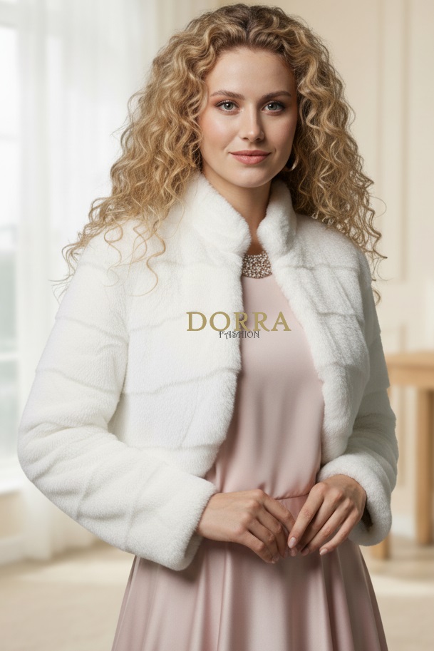 Bolero de ocazie Nikita din blană ecologică albă