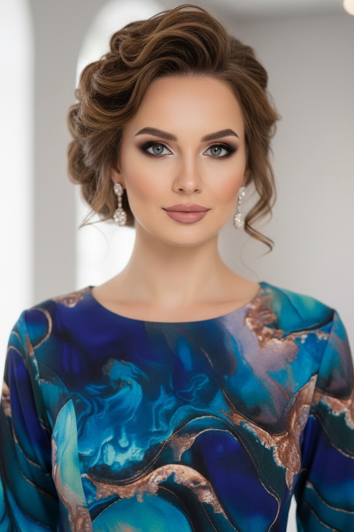 Rochie midi Gisele din jerse albastru-indigo - spate