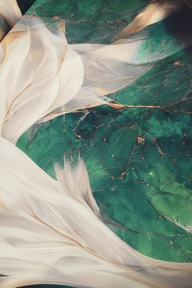 Rochie de zi Oliveira din barbie cu imprimeu abstract verde