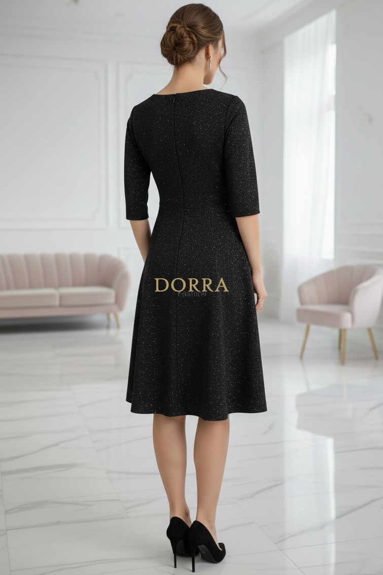Rochie de ocazie Willa din lurex negru cu croială clos